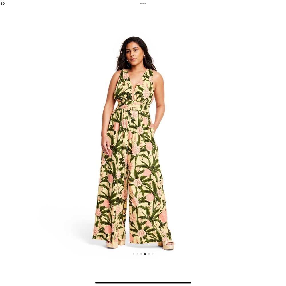 NWT Agua Bendita x Target Peony Botanical Print Jumpsuit - S - Picture 4 of 5